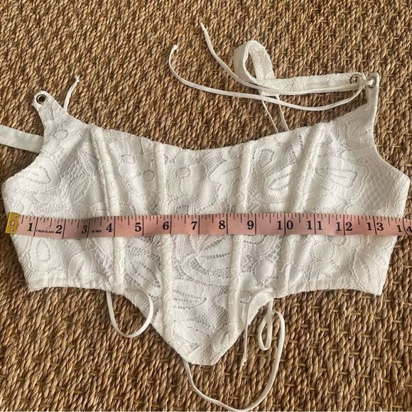 For Love & Lemons Maureen Top in White NWT - Picture 12 of 16